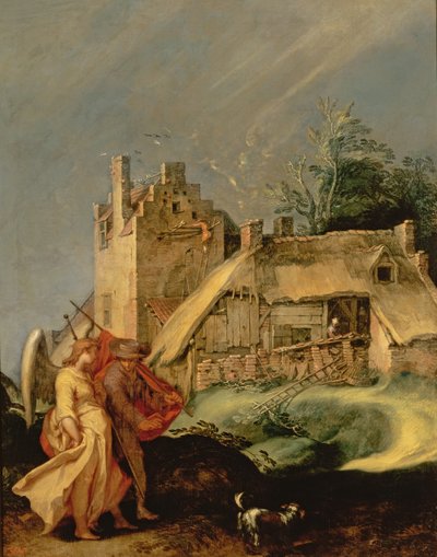 Landschap met Tobias en de Engel, 1610-15 door Abraham Bloemaert